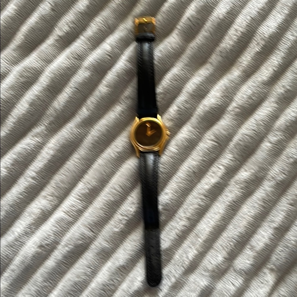 Movado Black and Gold Women's Watch